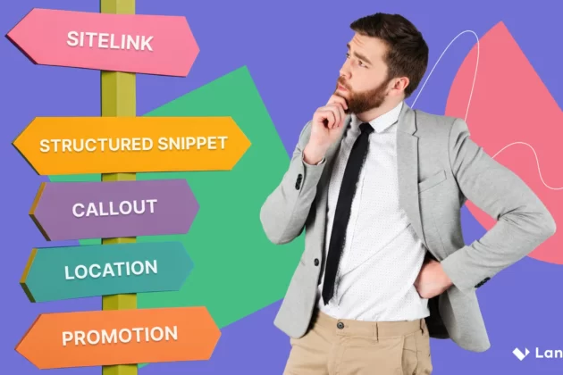 PPC ad extensions including app extensions, sitelinks, callouts, structured snippets, lead forms and other google ad extensions